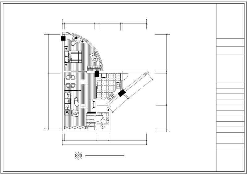 某单身公寓<a href=https://www.yitu.cn/su/8159.html target=_blank class=infotextkey>楼</a>装修<a href=https://www.yitu.cn/su/7590.html target=_blank class=infotextkey>设计</a>cad方案图