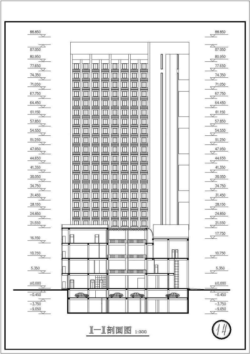 某高层宾馆建筑<a href=https://www.yitu.cn/su/7590.html target=_blank class=infotextkey>设计</a>CAD施工图