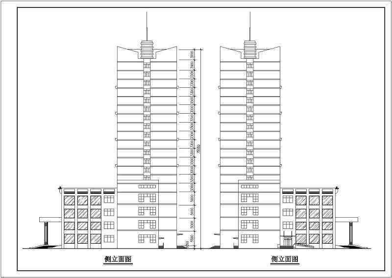 某高层酒店建筑设计CAD全套方案图