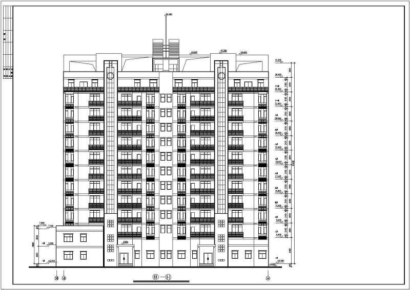 某小高层住宅建筑<a href=https://www.yitu.cn/su/7590.html target=_blank class=infotextkey>设计</a>图