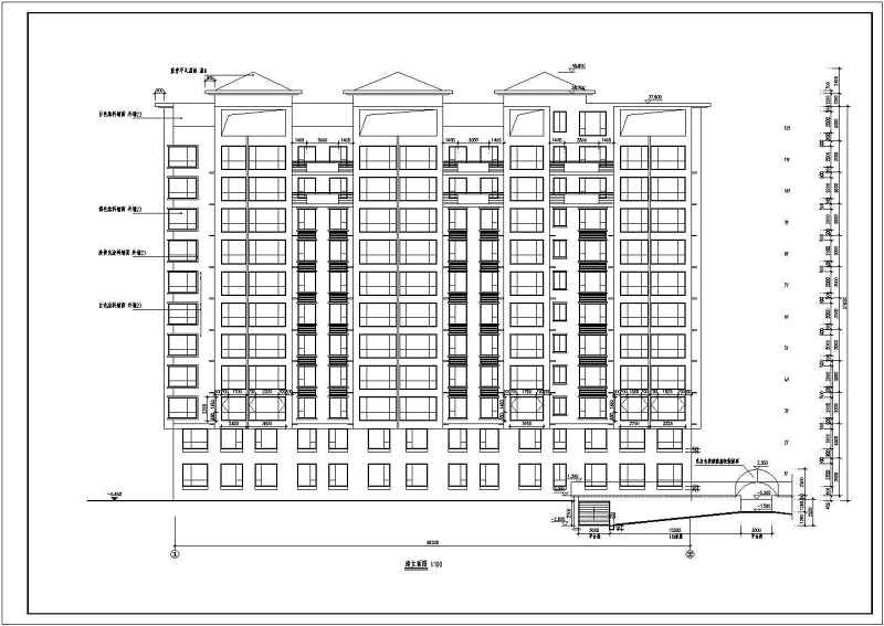 某小高层住宅建筑<a href=https://www.yitu.cn/su/7590.html target=_blank class=infotextkey>设计</a>图