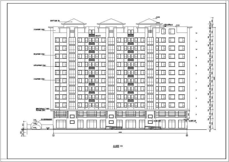 某小高层住宅建筑<a href=https://www.yitu.cn/su/7590.html target=_blank class=infotextkey>设计</a>图