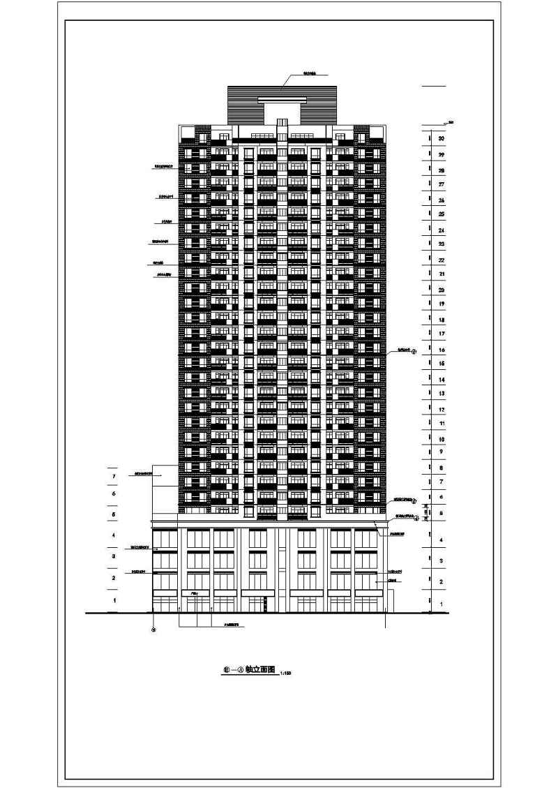 某<a href=https://www.yitu.cn/su/7987.html target=_blank class=infotextkey>小区</a>高层住宅<a href=https://www.yitu.cn/su/8159.html target=_blank class=infotextkey>楼</a>建筑<a href=https://www.yitu.cn/su/7590.html target=_blank class=infotextkey>设计</a><a href=https://www.yitu.cn/su/7937.html target=_blank class=infotextkey>图纸</a>（全套）