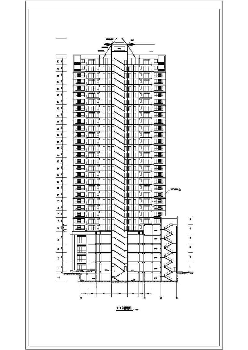 某<a href=https://www.yitu.cn/su/7987.html target=_blank class=infotextkey>小区</a>高层住宅<a href=https://www.yitu.cn/su/8159.html target=_blank class=infotextkey>楼</a>建筑<a href=https://www.yitu.cn/su/7590.html target=_blank class=infotextkey>设计</a><a href=https://www.yitu.cn/su/7937.html target=_blank class=infotextkey>图纸</a>（全套）