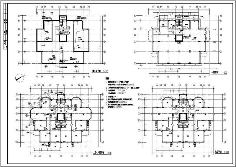 某高层住宅<a href=https://www.yitu.cn/su/8159.html target=_blank class=infotextkey>楼</a>建筑<a href=https://www.yitu.cn/su/7590.html target=_blank class=infotextkey>设计</a><a href=https://www.yitu.cn/su/7937.html target=_blank class=infotextkey>图纸</a>