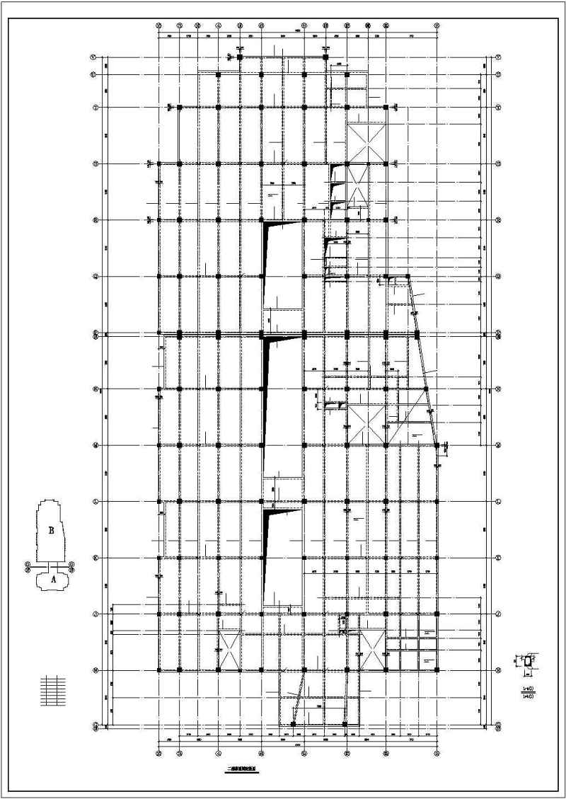 某20层框剪<a href=https://www.yitu.cn/su/8081.html target=_blank class=infotextkey>办公<a href=https://www.yitu.cn/su/8159.html target=_blank class=infotextkey>楼</a></a>部分<a href=https://www.yitu.cn/su/7637.html target=_blank class=infotextkey>框架</a>裙房结构cad施工图