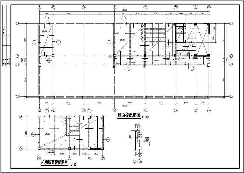 地下1层地上13层框剪商贸大厦结构cad施工图