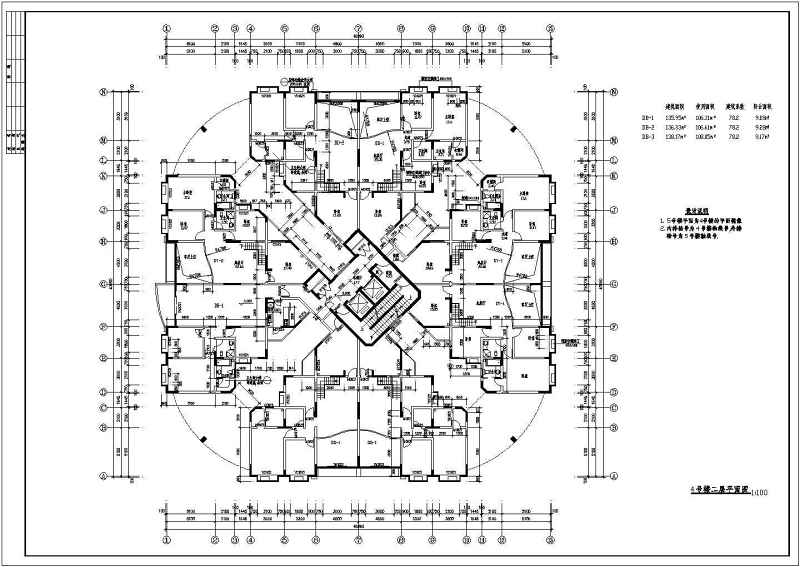 某高层住宅建筑<a href=https://www.yitu.cn/su/7590.html target=_blank class=infotextkey>设计</a>方案全套CAD图