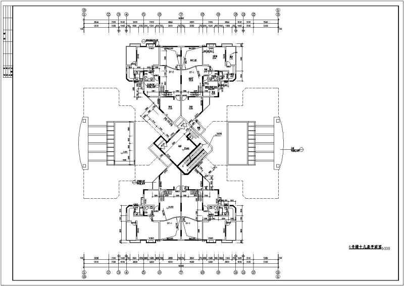 某高层住宅建筑<a href=https://www.yitu.cn/su/7590.html target=_blank class=infotextkey>设计</a>方案全套CAD图