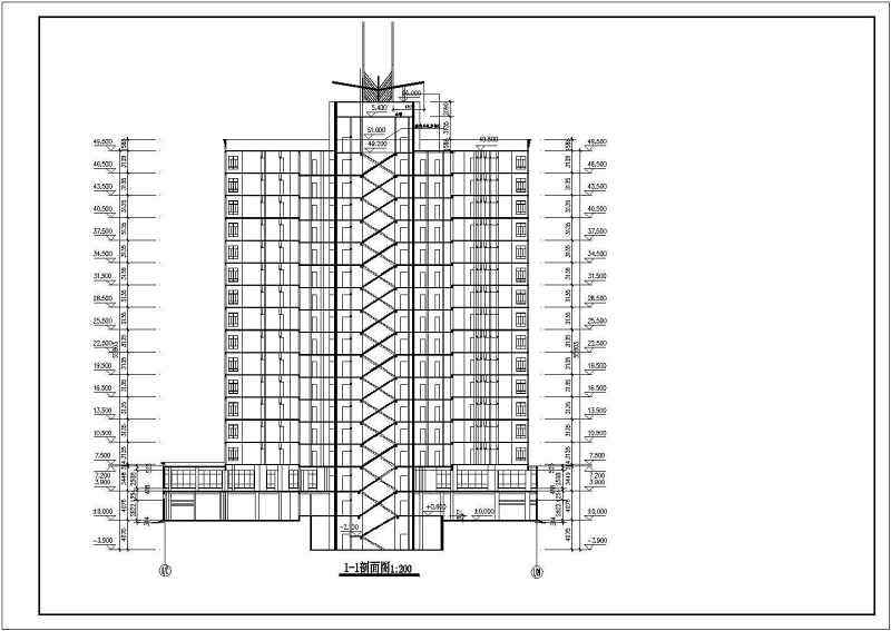 某高层建筑方案设计全套CAD图