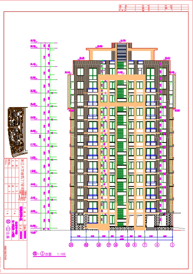 小高层住宅<a href=https://www.yitu.cn/su/8159.html target=_blank class=infotextkey>楼</a>建筑<a href=https://www.yitu.cn/su/7590.html target=_blank class=infotextkey>设计</a>施工CAD<a href=https://www.yitu.cn/su/7937.html target=_blank class=infotextkey>图纸</a>