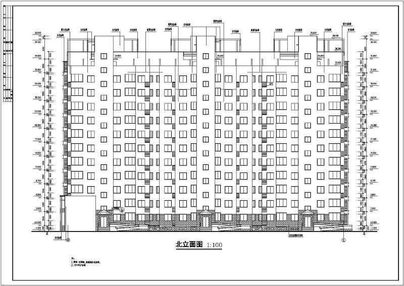 现行经典的小高层住宅建筑施工<a href=https://www.yitu.cn/su/7590.html target=_blank class=infotextkey>设计</a>CAD图