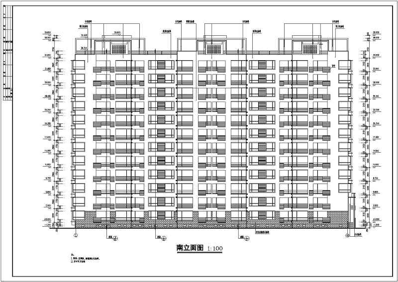 现行经典的小高层住宅建筑施工<a href=https://www.yitu.cn/su/7590.html target=_blank class=infotextkey>设计</a>CAD图