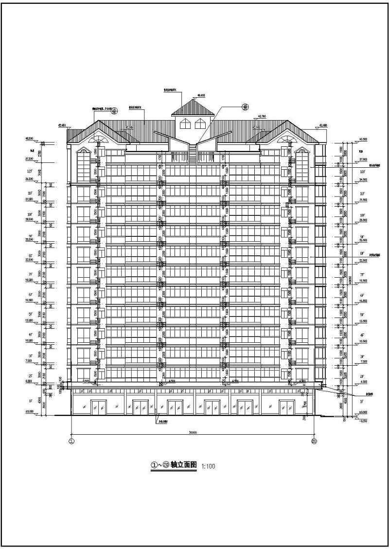 小高层商住<a href=https://www.yitu.cn/su/8159.html target=_blank class=infotextkey>楼</a>建筑<a href=https://www.yitu.cn/su/7590.html target=_blank class=infotextkey>设计</a>CAD施工图