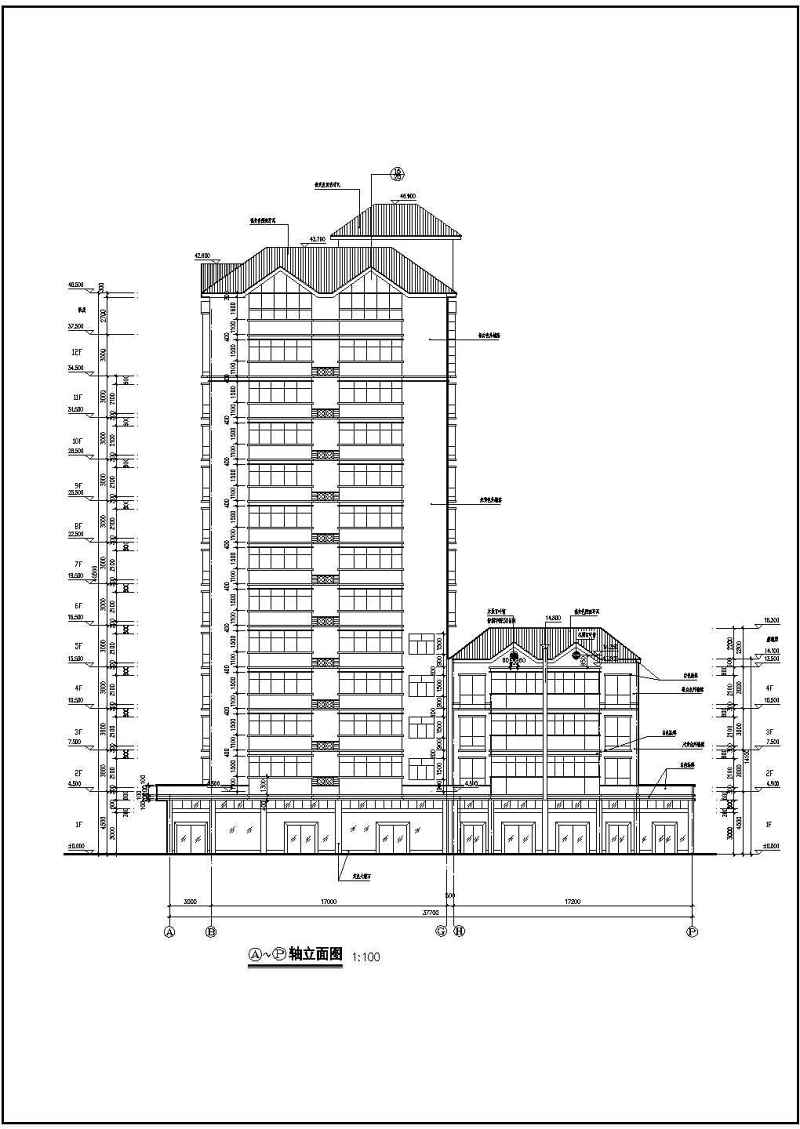 小高层商住<a href=https://www.yitu.cn/su/8159.html target=_blank class=infotextkey>楼</a>建筑<a href=https://www.yitu.cn/su/7590.html target=_blank class=infotextkey>设计</a>CAD施工图