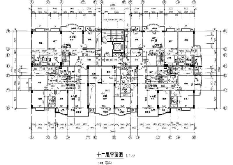 小高层商住<a href=https://www.yitu.cn/su/8159.html target=_blank class=infotextkey>楼</a>建筑<a href=https://www.yitu.cn/su/7590.html target=_blank class=infotextkey>设计</a>CAD施工图