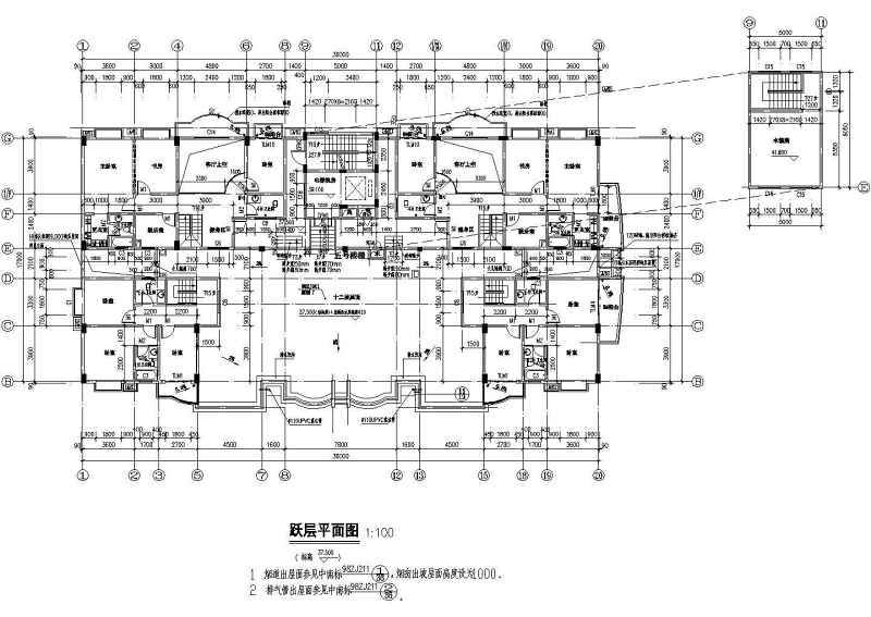 小高层商住<a href=https://www.yitu.cn/su/8159.html target=_blank class=infotextkey>楼</a>建筑<a href=https://www.yitu.cn/su/7590.html target=_blank class=infotextkey>设计</a>CAD施工图