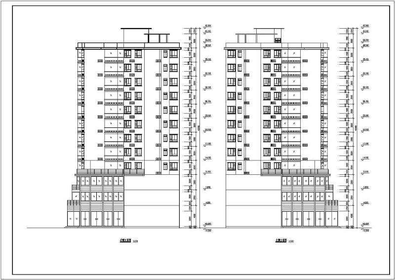 小高层住宅建筑<a href=https://www.yitu.cn/su/7590.html target=_blank class=infotextkey>设计</a>CAD方案图