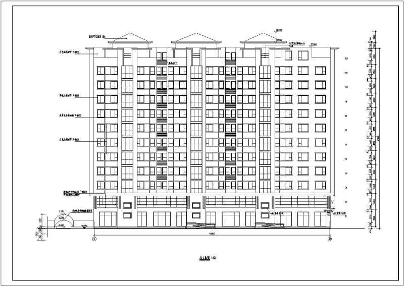 书香门第公寓小高层住宅建筑施工CAD<a href=https://www.yitu.cn/su/7590.html target=_blank class=infotextkey>设计</a>图