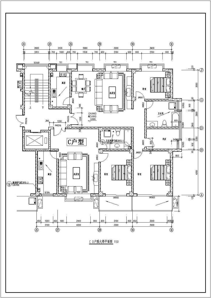 书香门第公寓小高层住宅建筑施工CAD<a href=https://www.yitu.cn/su/7590.html target=_blank class=infotextkey>设计</a>图