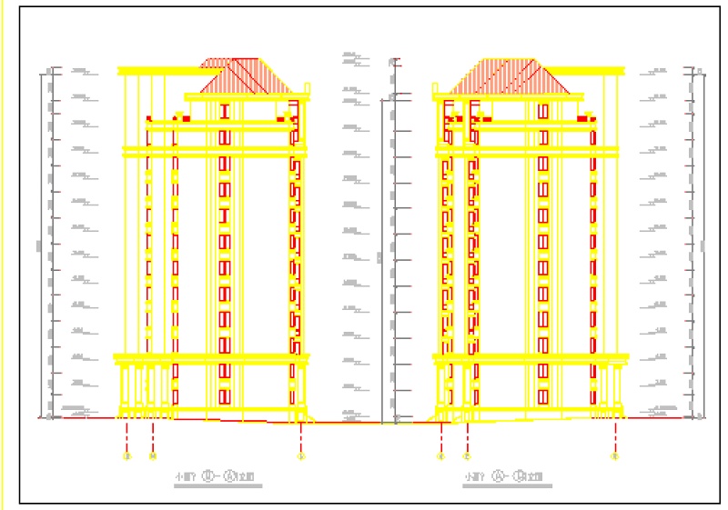 小高层住宅<a href=https://www.yitu.cn/su/8159.html target=_blank class=infotextkey>楼</a>平剖面建筑<a href=https://www.yitu.cn/su/7590.html target=_blank class=infotextkey>设计</a>CAD施工图