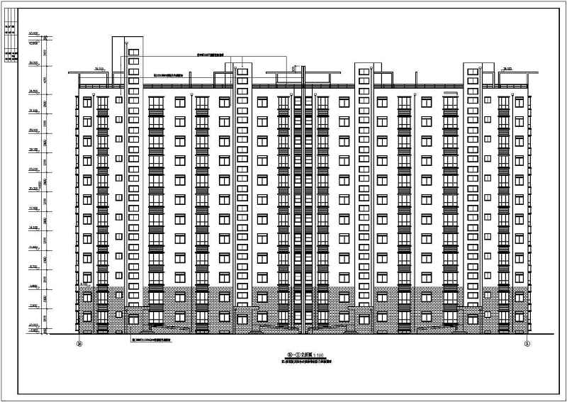 某<a href=https://www.yitu.cn/su/7872.html target=_blank class=infotextkey>地</a>小高层住宅<a href=https://www.yitu.cn/su/8159.html target=_blank class=infotextkey>楼</a>建筑<a href=https://www.yitu.cn/su/7590.html target=_blank class=infotextkey>设计</a>CAD施工图