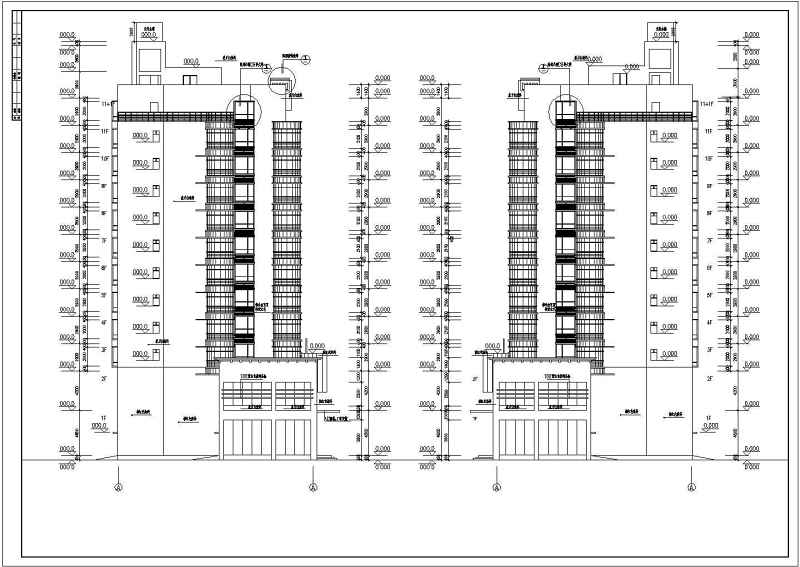 小高层住宅建筑<a href=https://www.yitu.cn/su/7590.html target=_blank class=infotextkey>设计</a>施工CAD全套图