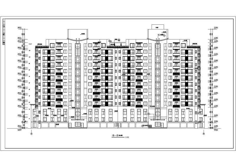 小高层住宅建筑<a href=https://www.yitu.cn/su/7590.html target=_blank class=infotextkey>设计</a>施工CAD全套图