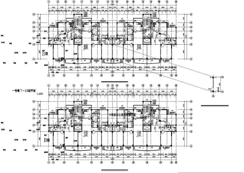 小高层住宅全套建筑施工<a href=https://www.yitu.cn/su/7590.html target=_blank class=infotextkey>设计</a>CAD<a href=https://www.yitu.cn/su/7937.html target=_blank class=infotextkey>图纸</a>