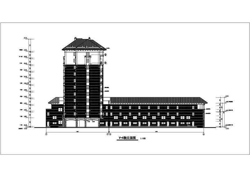 沿街小高层平立剖面建筑<a href=https://www.yitu.cn/su/7590.html target=_blank class=infotextkey>设计</a>CAD施工图