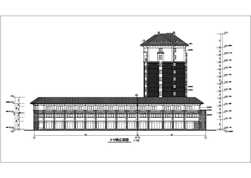 沿街小高层平立剖面建筑<a href=https://www.yitu.cn/su/7590.html target=_blank class=infotextkey>设计</a>CAD施工图