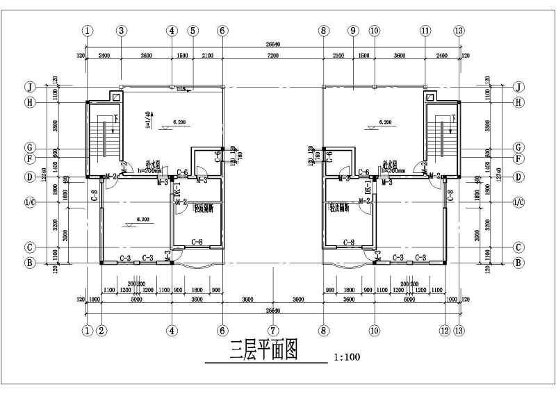 某三层混合结构别墅全套建筑结构施工图附效果图