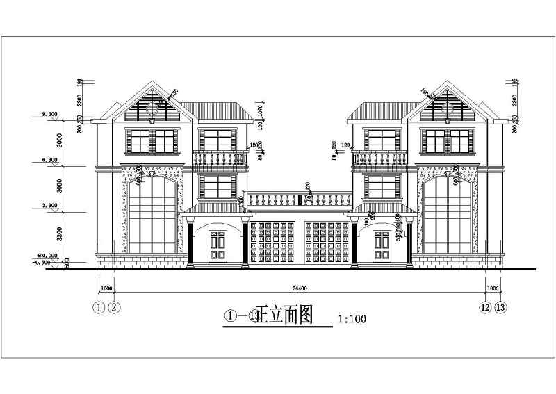 某三层混合结构别墅全套建筑结构施工图附效果图