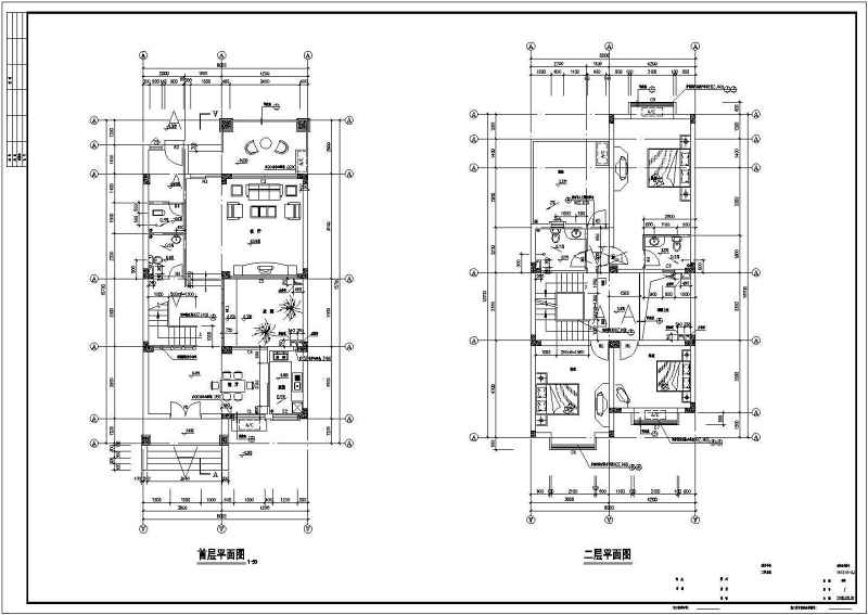 某别墅区二期D型别墅全套建施图附效果图