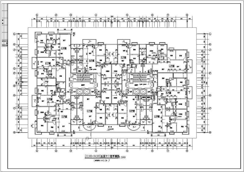 南方某高层住宅建筑施工<a href=https://www.yitu.cn/su/7590.html target=_blank class=infotextkey>设计</a>CAD<a href=https://www.yitu.cn/su/7937.html target=_blank class=infotextkey>图纸</a>