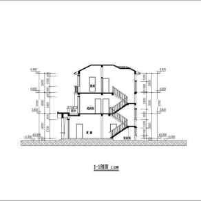 某小型农村三层别墅设计建筑cad图（含效果图）