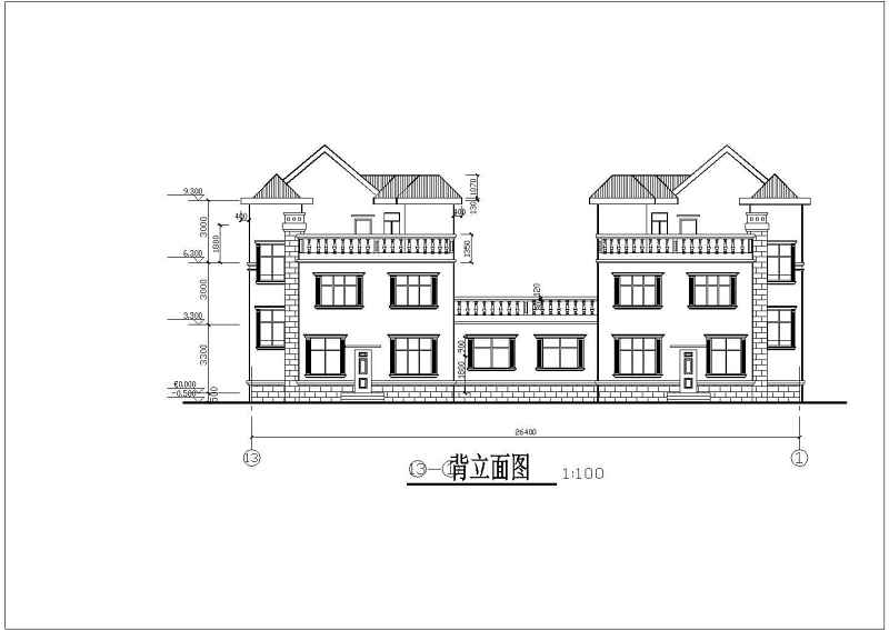 三层新农村别墅建筑<a href=https://www.yitu.cn/su/7590.html target=_blank class=infotextkey>设计</a>cad图（含效果图）