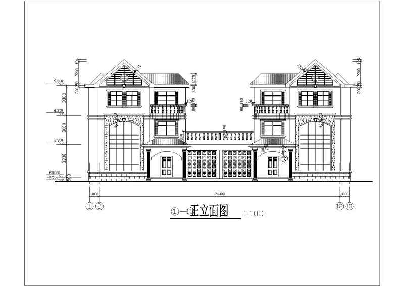 三层新农村别墅建筑<a href=https://www.yitu.cn/su/7590.html target=_blank class=infotextkey>设计</a>cad图（含效果图）