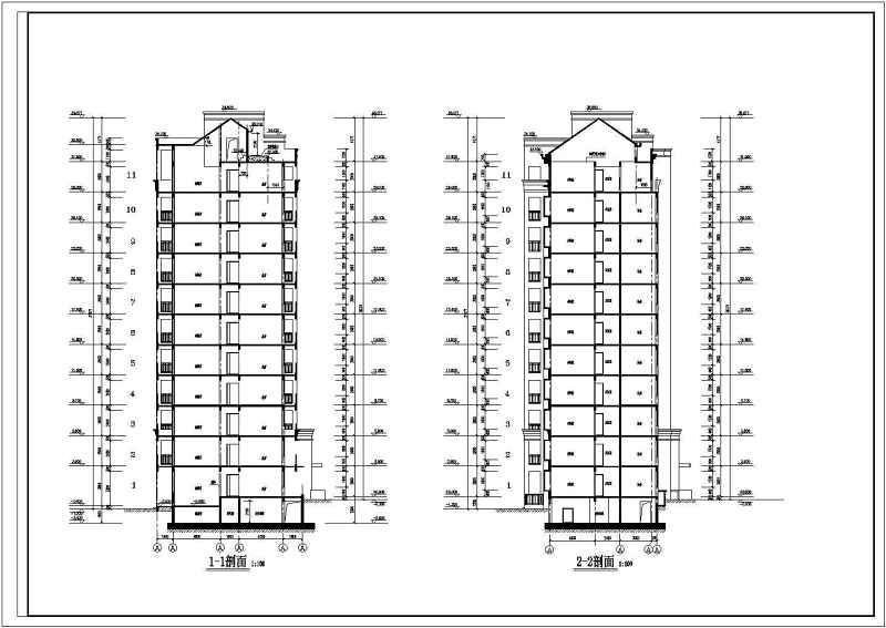 上海某小高层住宅建筑<a href=https://www.yitu.cn/su/7590.html target=_blank class=infotextkey>设计</a>CAD施工图