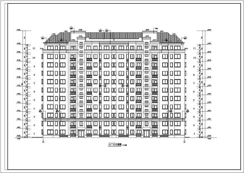 上海某小高层住宅建筑<a href=https://www.yitu.cn/su/7590.html target=_blank class=infotextkey>设计</a>CAD施工图