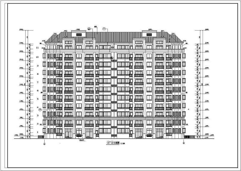 上海某小高层住宅建筑<a href=https://www.yitu.cn/su/7590.html target=_blank class=infotextkey>设计</a>CAD施工图