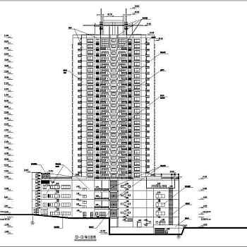 高层商住大厦建筑施工设计CAD全套图