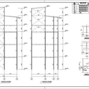 某钢框架结构办公室设计cad全套结构施工图