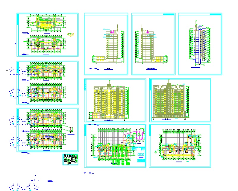 某<a href=https://www.yitu.cn/su/7872.html target=_blank class=infotextkey>地</a>小高层住宅建筑cad全套<a href=https://www.yitu.cn/su/7937.html target=_blank class=infotextkey>图纸</a>