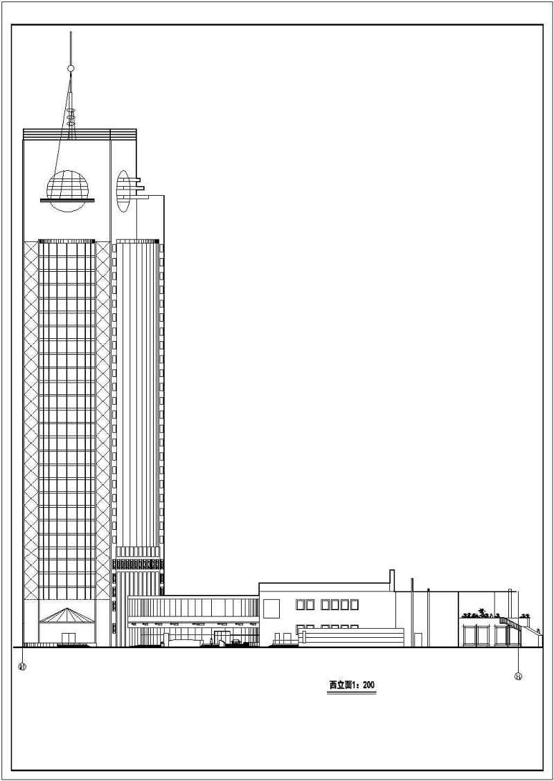 某高层宾馆建筑<a href=https://www.yitu.cn/su/7590.html target=_blank class=infotextkey>设计</a>cad方案图