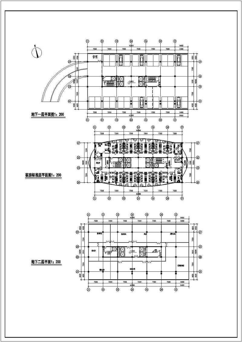 某高层宾馆建筑<a href=https://www.yitu.cn/su/7590.html target=_blank class=infotextkey>设计</a>cad方案图