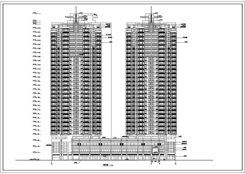 某高层商住<a href=https://www.yitu.cn/su/8159.html target=_blank class=infotextkey>楼</a>建筑<a href=https://www.yitu.cn/su/7590.html target=_blank class=infotextkey>设计</a>cad施工图