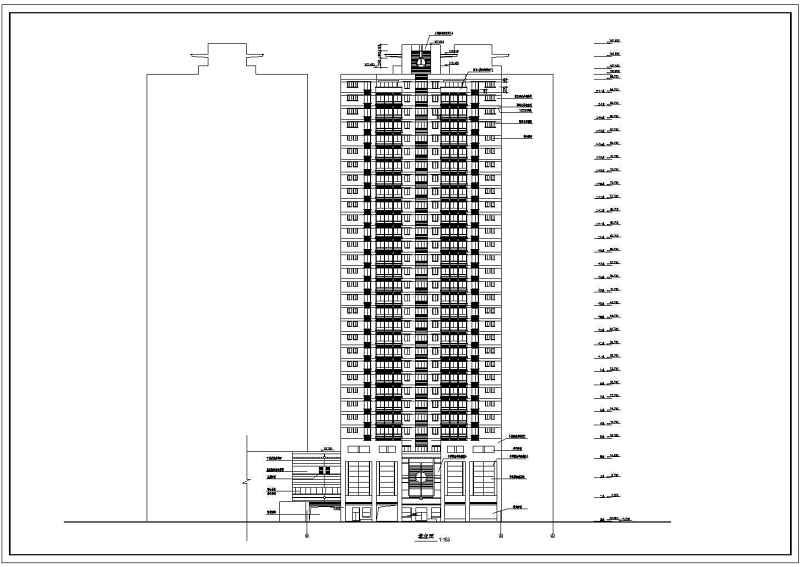 某高层商住<a href=https://www.yitu.cn/su/8159.html target=_blank class=infotextkey>楼</a>建筑<a href=https://www.yitu.cn/su/7590.html target=_blank class=infotextkey>设计</a>cad施工图