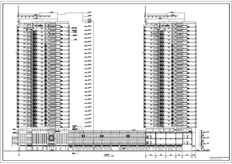 某高层商住<a href=https://www.yitu.cn/su/8159.html target=_blank class=infotextkey>楼</a>建筑<a href=https://www.yitu.cn/su/7590.html target=_blank class=infotextkey>设计</a>cad施工图