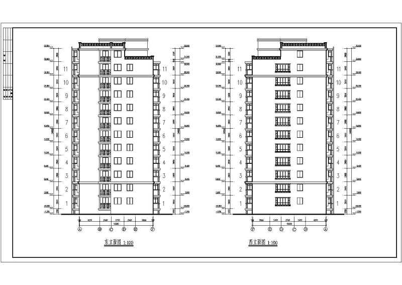 某小高层住宅<a href=https://www.yitu.cn/su/8159.html target=_blank class=infotextkey>楼</a>建筑CAD施工<a href=https://www.yitu.cn/su/7590.html target=_blank class=infotextkey>设计</a>图